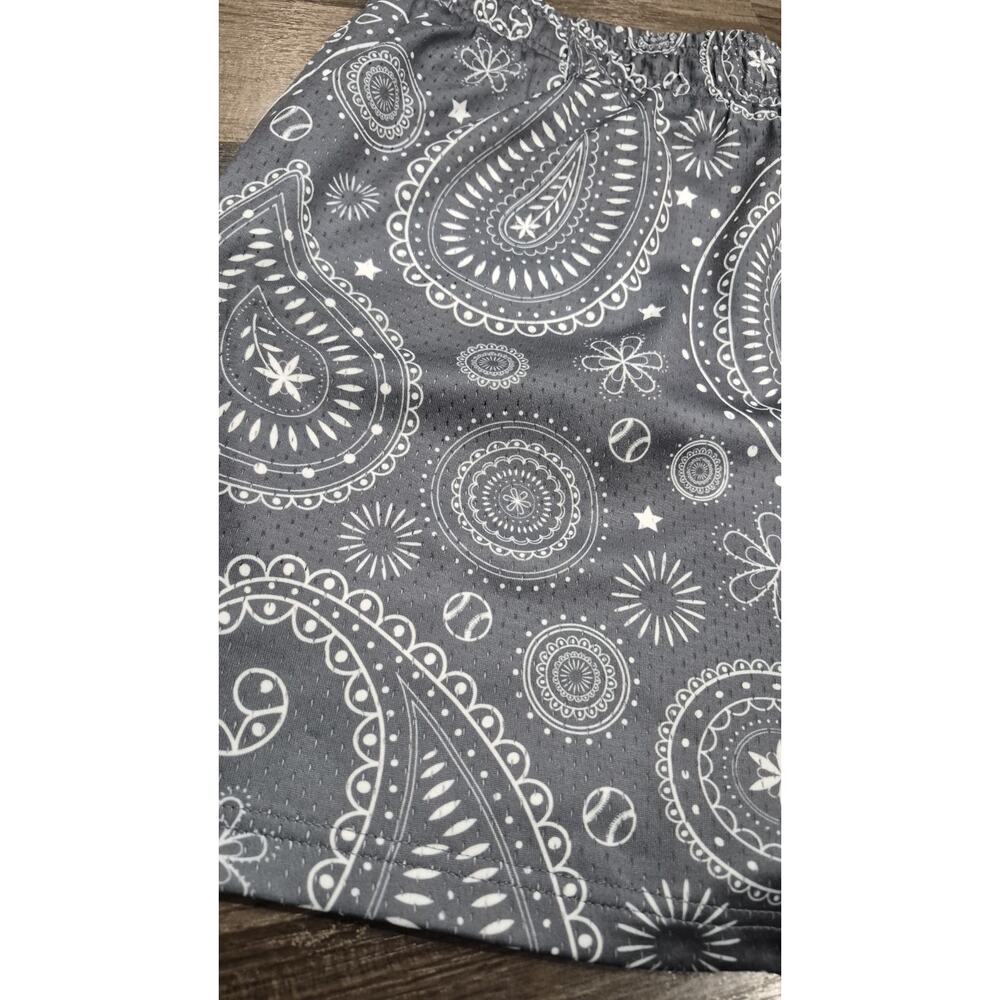 Baseball Lifestyle 101 BL101 Paisley Shorts Men’s Large Gray NWT Athletic - Picture 4 of 9